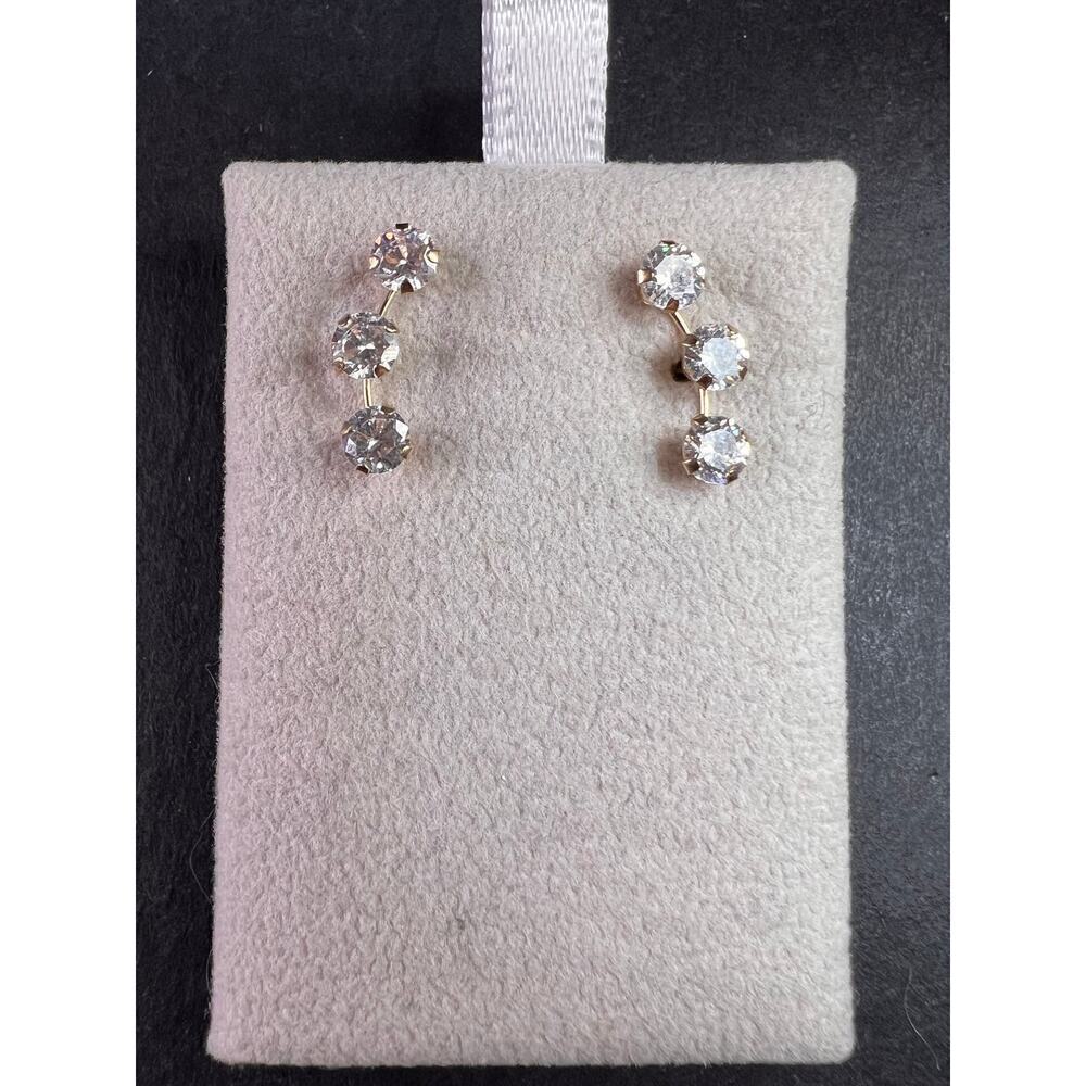 10k Yellow Gold CZ Earrings 2.45ctw